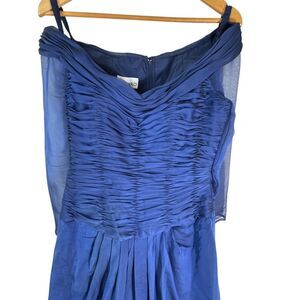 Liancarlo Ocean Blue 100% Silk Maxi Dress‎ Sz 10